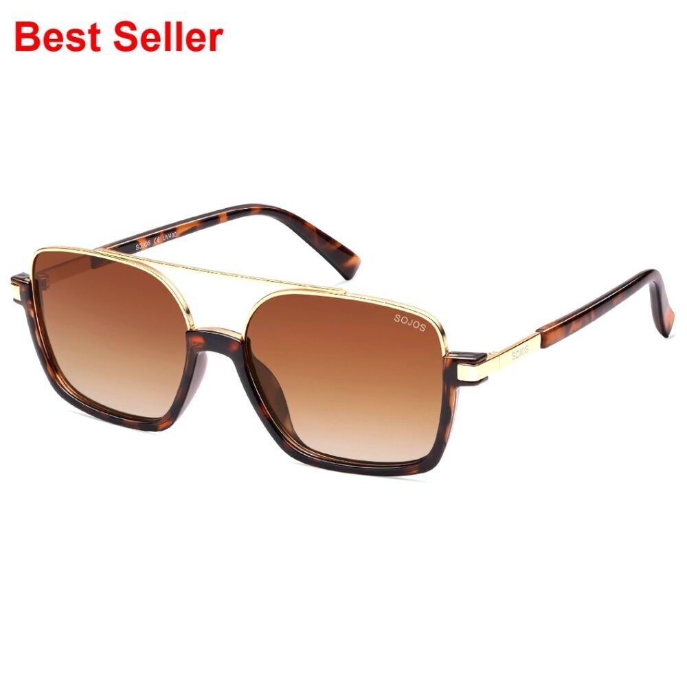 Polarized Aviator Sunglasses Oversized Square Frame UV400 Protection